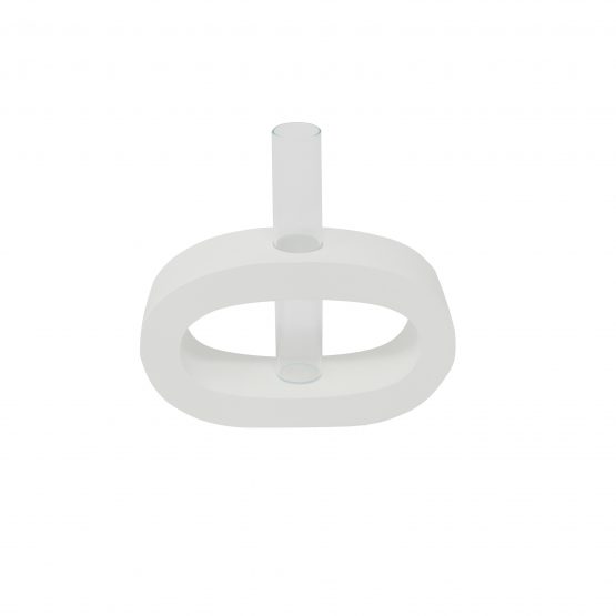 Vase Oval (klein) inkl. Glaseinsatz weiß