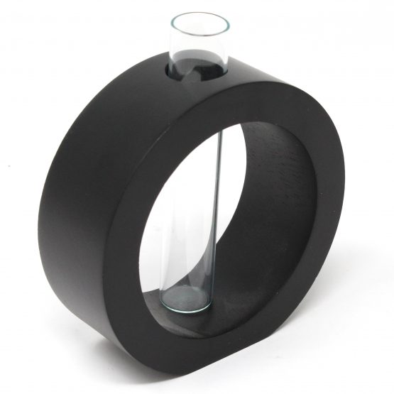 Vase Kreis inkl. Glaseinsatz schwarz